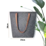 Reusable Custom Logo Eco-friendly Casual Large Capacity Felt Bag Women Felt Tote Bag Handbags Wool Felt Shopping Bag - Image 2