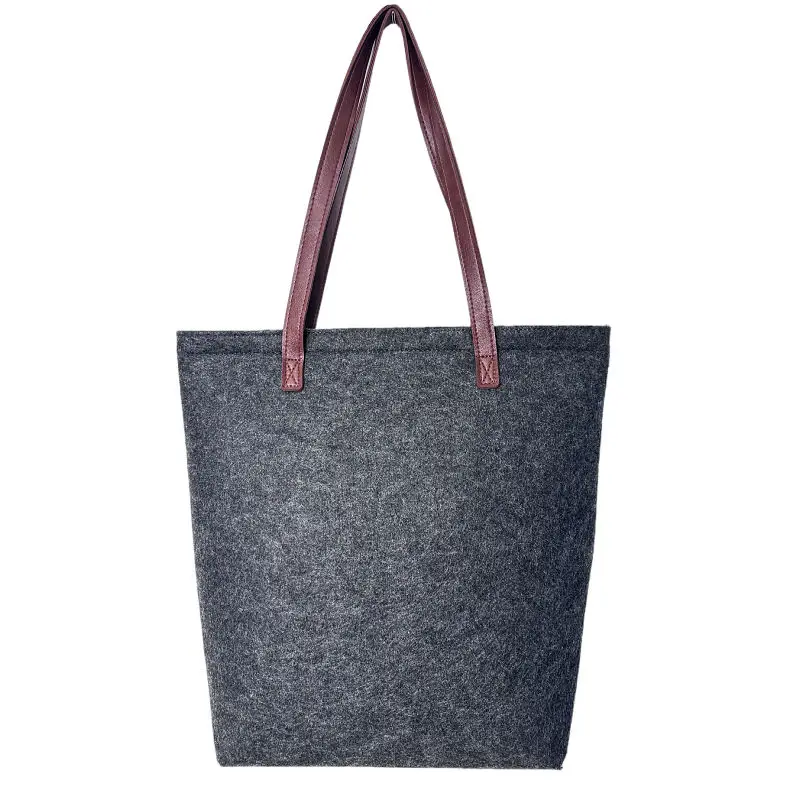 H94c14f5c2fa542a0b81d36f058a7748ev.webp Reusable Custom Logo Eco-friendly Casual Large Capacity Felt Bag Women Felt Tote Bag Handbags Wool Felt Shopping Bag - Image 1